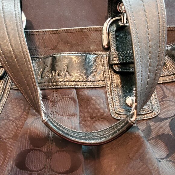 Coach Soho Signature Black Canvas & Leather Tote - Picture 11 of 16